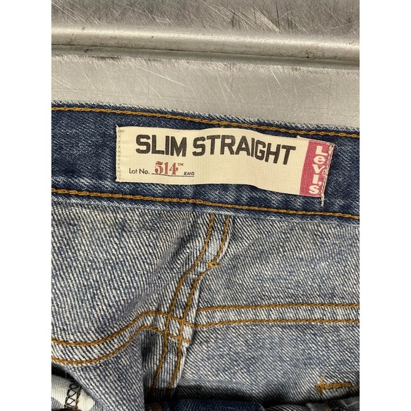 Levis 514 Jeans Mens 36X30 Blue Medium Wash Denim Slim Straight 100% Cotton - Picture 6 of 16